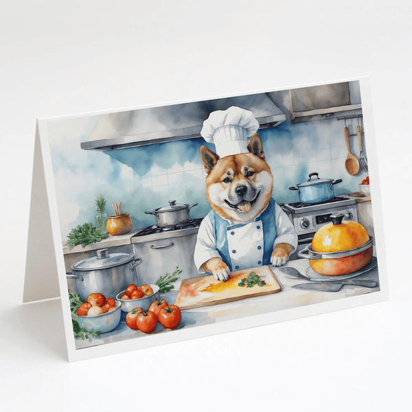 Akita The Chef Greeting Cards Pack of 8 - Darktower Media