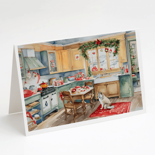 Alaskan Klee Kai Christmas Cookies Greeting Cards Pack of 8 - Darktower Media