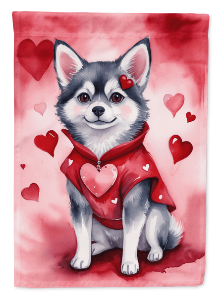 Alaskan Klee Kai My Valentine House Flag - Darktower Media