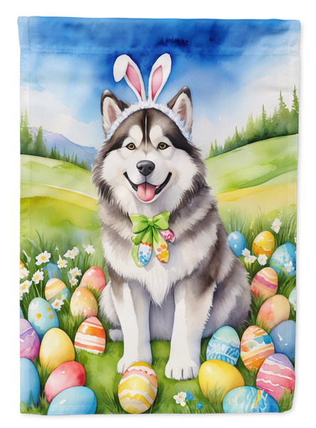 Alaskan Malamute Easter Egg Hunt House Flag - Darktower Media