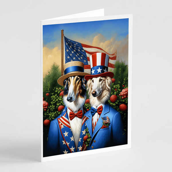 All American Borzoi Greeting Cards Pack of 8 - Darktower Media