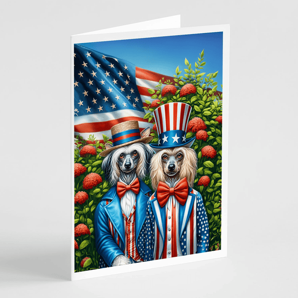 All American Chinese Crested Greeting Cards Pack of 8 - Darktower Media