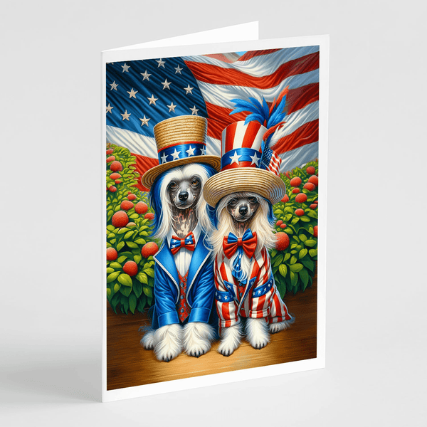 All American Chinese Crested Greeting Cards Pack of 8 - Darktower Media