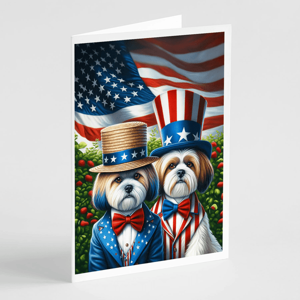All American Lhasa Apso Greeting Cards Pack of 8 - Darktower Media