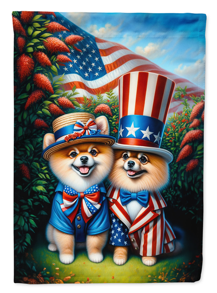 All American Pomeranian Garden Flag - Darktower Media