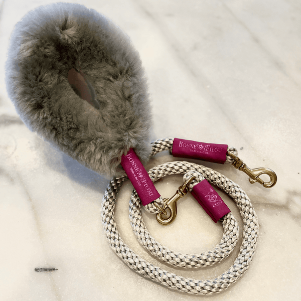 Bundle Shearling Fur Grip + Rope Leash for Dogs - Darktower Media