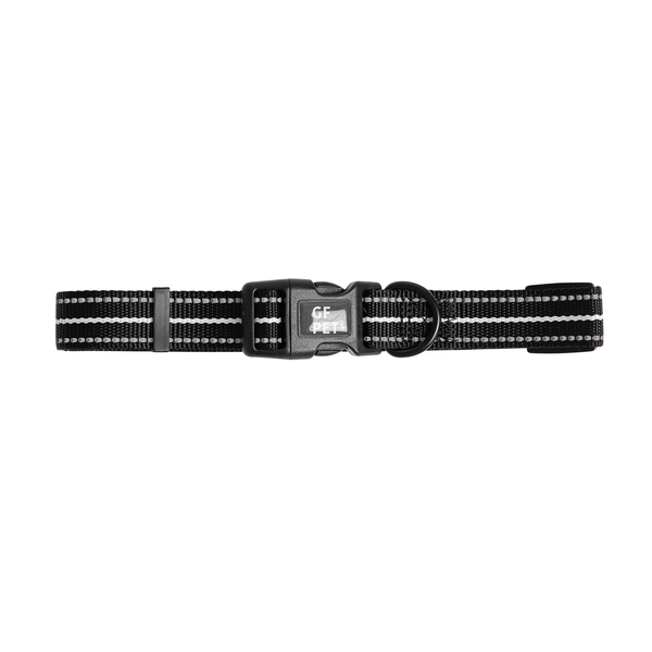 GF PET Reflective Dog Collar Black Adjustable Nylon For Night Walks - Darktower Media