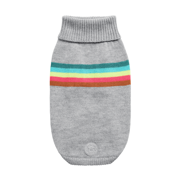 GF Pet Retro Sweater Grey Mix For Dogs Unisex Turtleneck Knit - Darktower Media