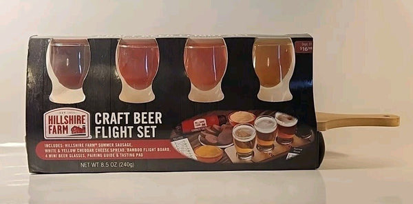 Hillshire Farm Craft Beer FLight Set with Bamboo Board New In A Box - Darktower Media