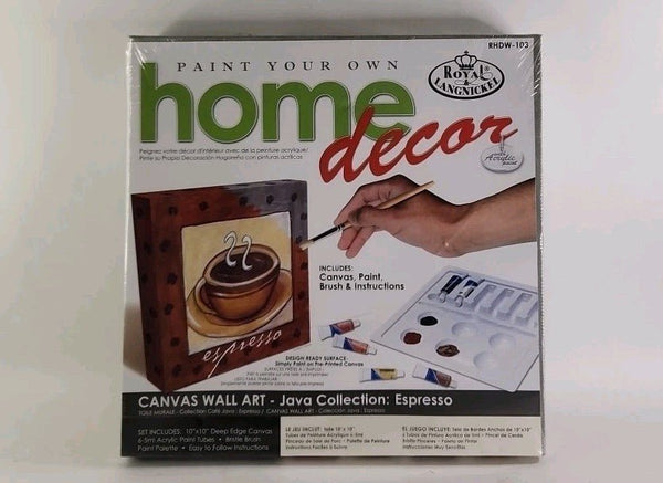 Paint Your Own Home Decor Painting Canvas - Java Collection Kit Expresso NIB h200 - Darktower Media
