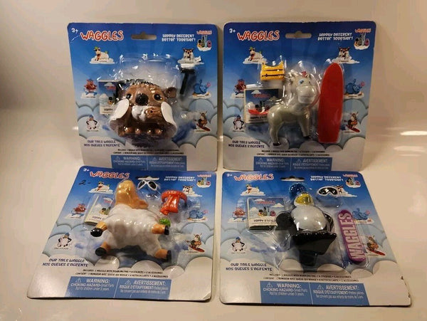 Waggles 4 Pack Bundle Figures - Penguin/Sheep/Donkey/Whiskers New - Darktower Media