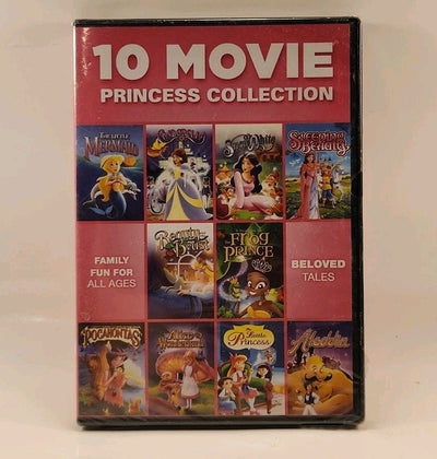 10 Movie Princess Collection (DVD, 2013, 2-Disc Set) USA r1s10