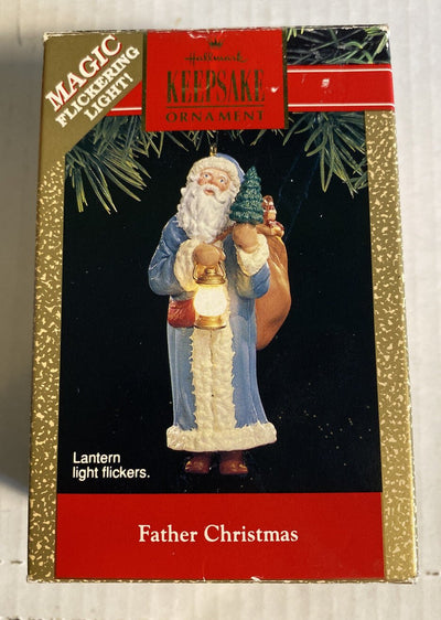 1991 Hallmark Keepsake “Father Christmas” Magic Flickering Lantern Ornament Vg
