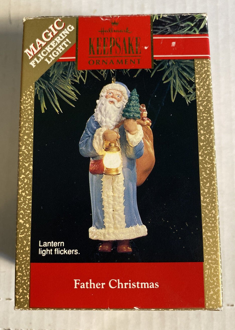 1991 Hallmark Keepsake “Father Christmas” Magic Flickering Lantern Ornament Vg - Darktower Media