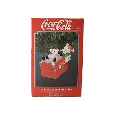 1994 Enesco Coca-Cola "I Can Bear-ly Wait For A Coke" Christmas Ornament -c201