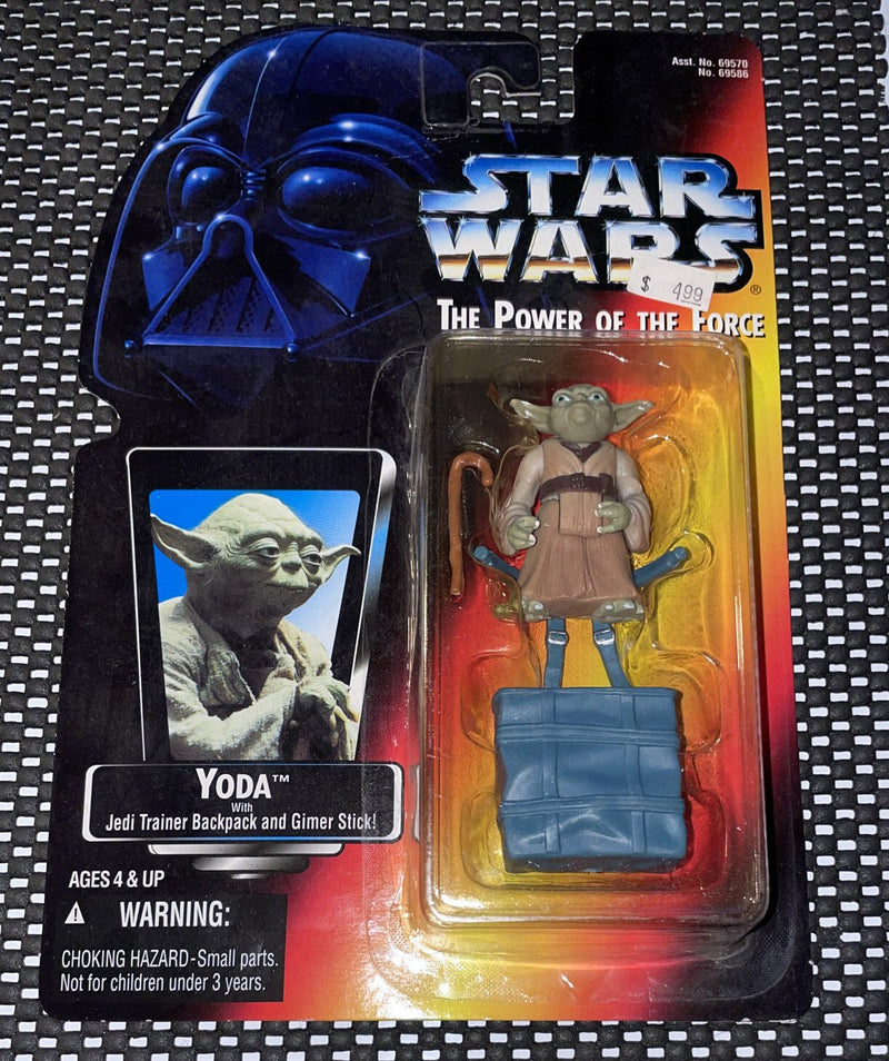 1995 Kenner Star Wars Yoda with Jedi Trainer Backpack and Gimer Stick Unopened - Darktower Media