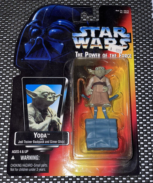 1995 Kenner Star Wars Yoda with Jedi Trainer Backpack and Gimer Stick Unopened - Darktower Media