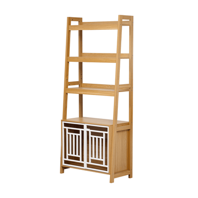 2-In-1 Pet Friendly Dog Crate And Ladder Bookcase In Ancient Oak MDF And Steel
