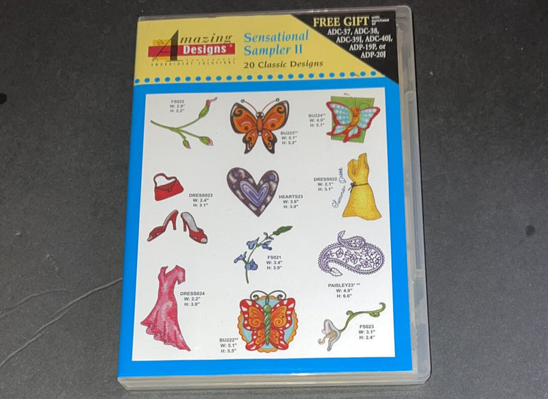 20 Sensational Sampler II Machine Amazing Embroidery Designs CD ROM. Nm 2007 - Darktower Media