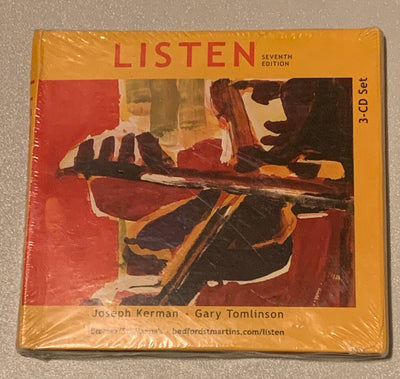 3-CD Set to Accompany Listen by Gary Tomlinson and Joseph Kerman (2011, CD) New