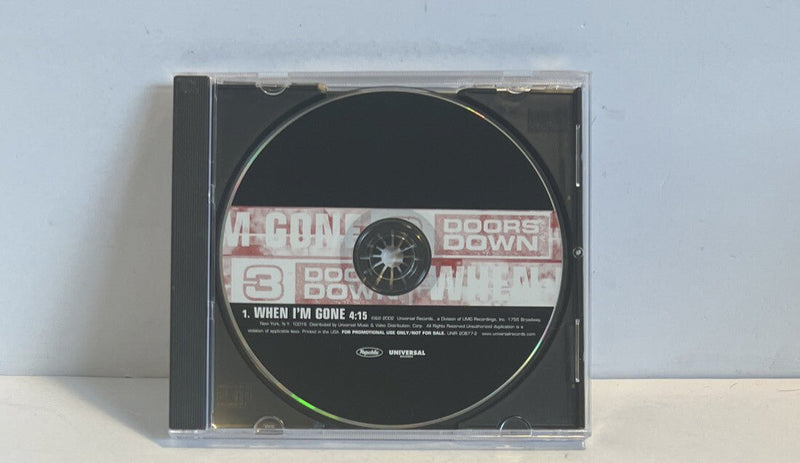 3 DOORS DOWN When I’m Gone RARE 2002 USA PROMO Radio DJ CD Single Nm Cd Back Art - Darktower Media