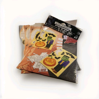 4 pack Kids Halloween Activity Paper Placemats 8 per pack Halloween Decor h30