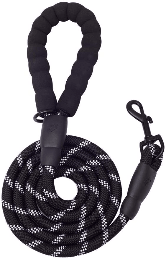 5 FT Thick Highly Reflective Dog Leash - Black - Darktower Media