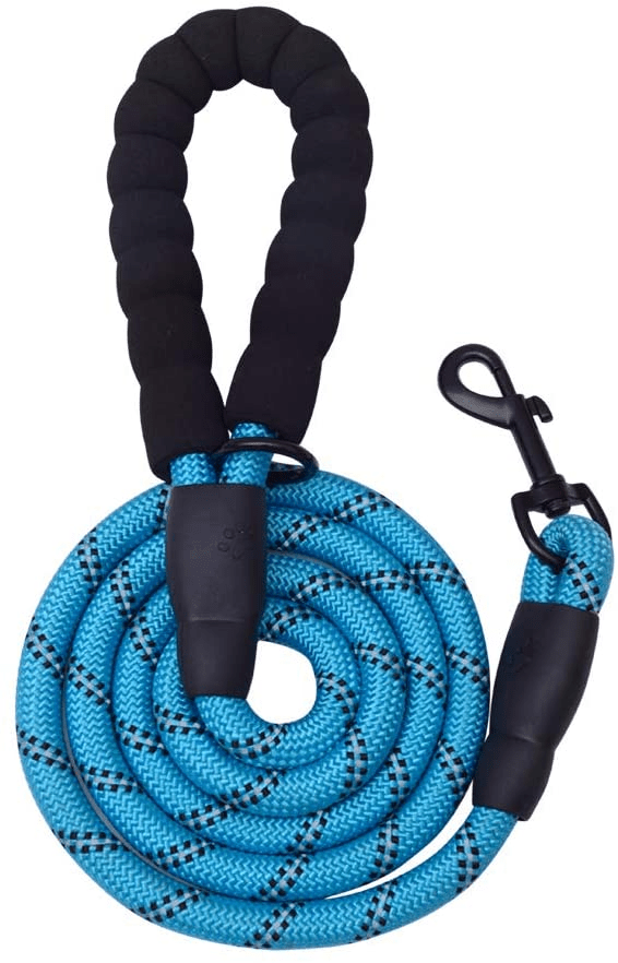 5 FT Thick Highly Reflective Dog Leash - Blue - Darktower Media