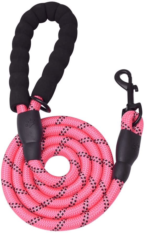 5 FT Thick Highly Reflective Dog Leash - Pink - Darktower Media