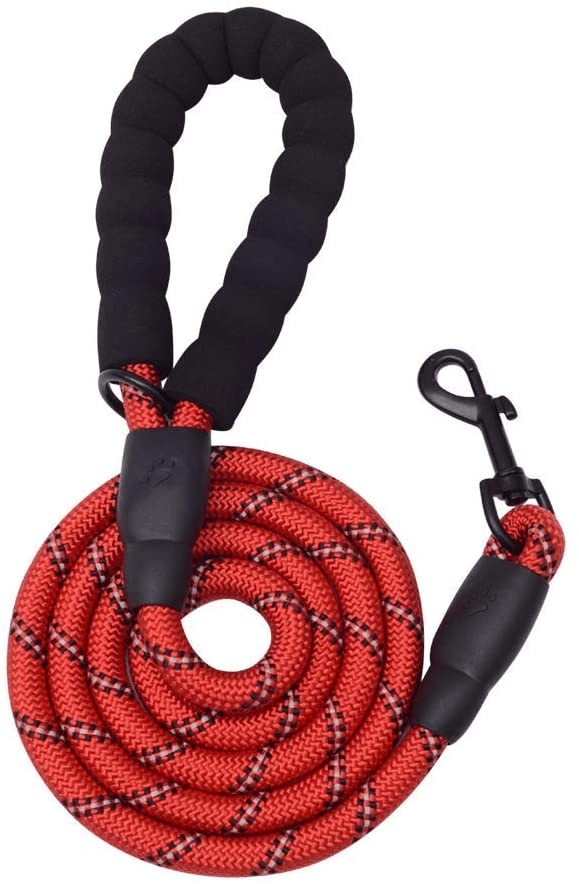 5 FT Thick Highly Reflective Dog Leash - Red - Darktower Media