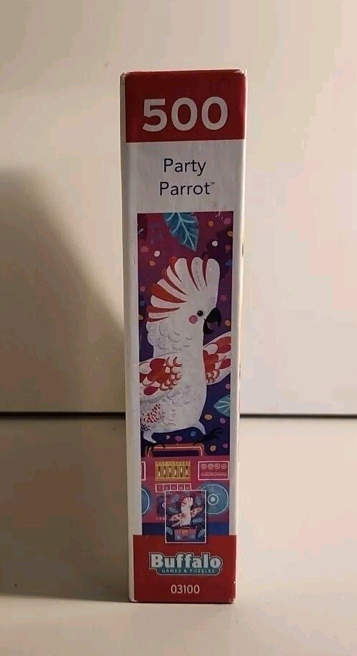 500 Piece PUZZLE " Party Parrot" Buffalo Games 21.25" x 15" Factory Sealed - Darktower Media