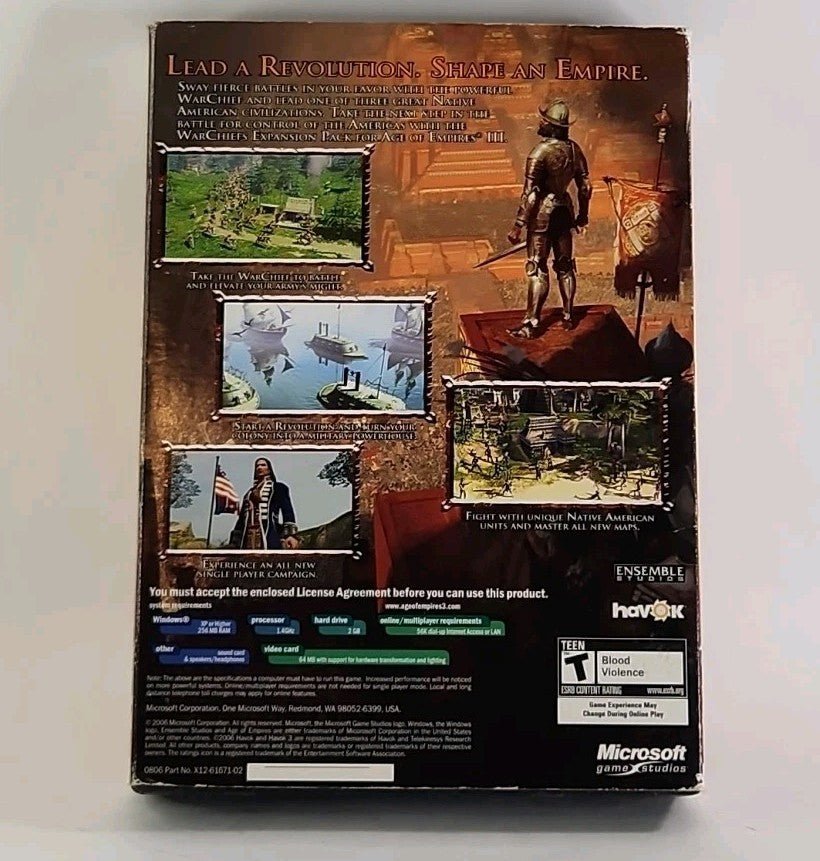 AGE OF EMPIRES III The War Chiefs (Microsoft 2006 PC CD - Rom + Key) w1 4360 - Darktower Media