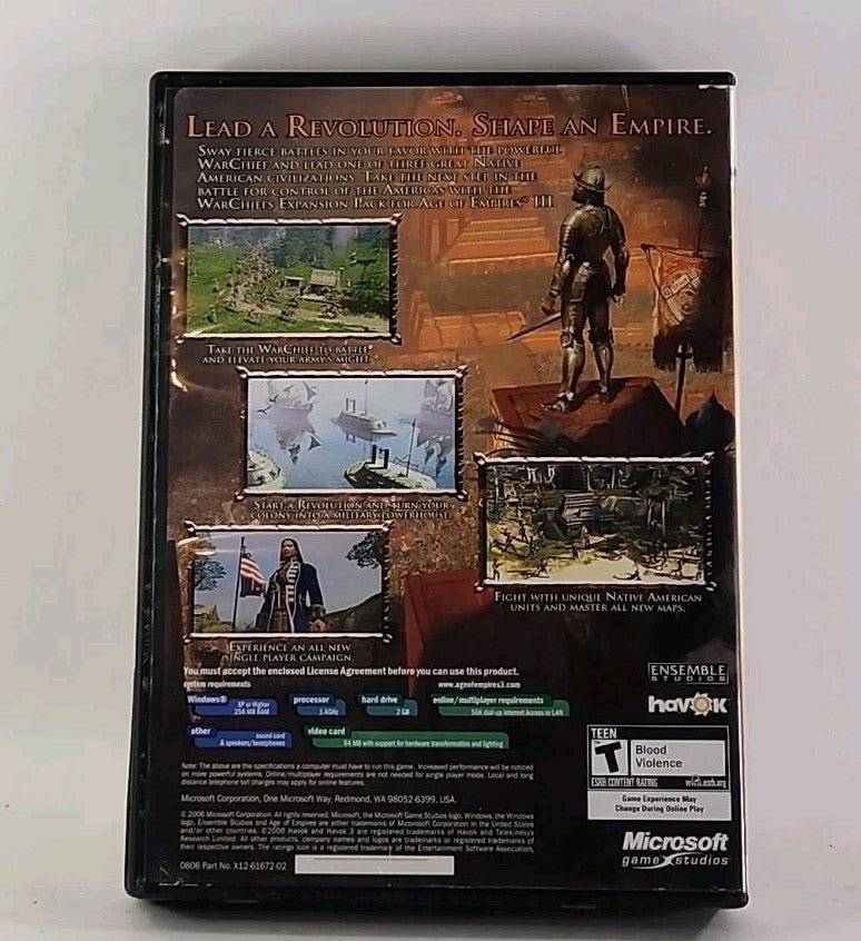 AGE OF EMPIRES III The War Chiefs (Microsoft 2006 PC CD - Rom + Key) w1 4360 - Darktower Media