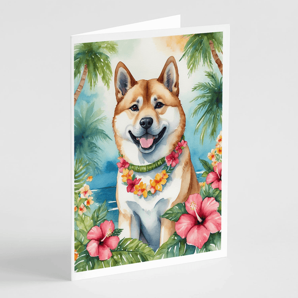 Akita Luau Greeting Cards Pack of 8 - Darktower Media