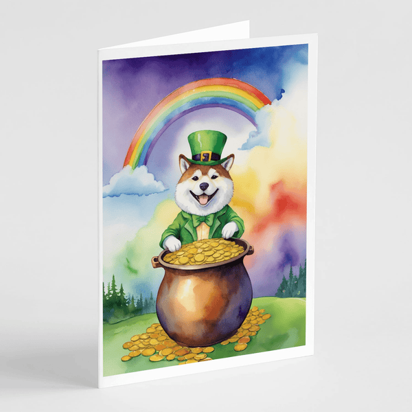 Akita St Patrick's Day Greeting Cards Pack of 8 - Darktower Media