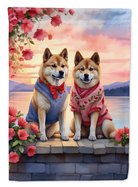 Akita Two Hearts House Flag - Darktower Media