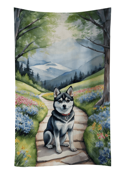 Alaskan Klee Kai Spring Garden Kitchen Towel - Darktower Media