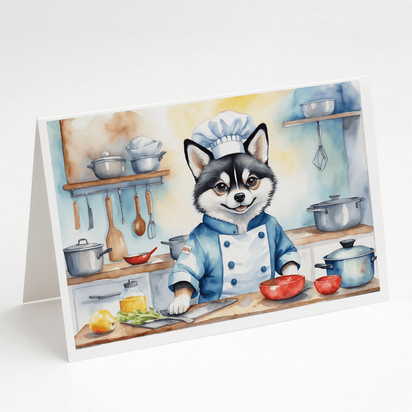 Alaskan Klee Kai The Chef Greeting Cards Pack of 8 - Darktower Media