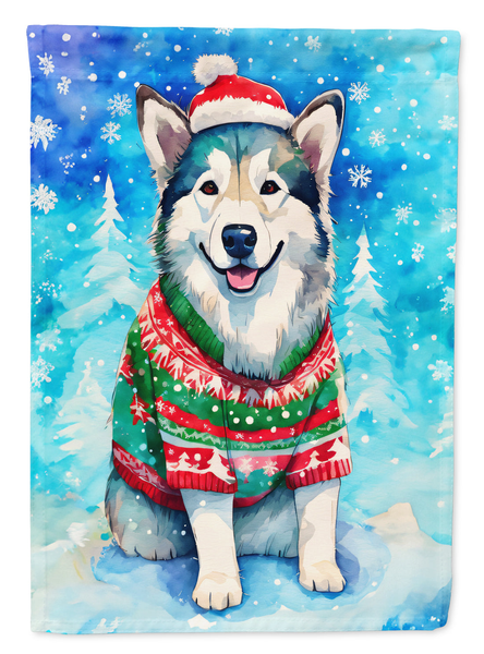 Alaskan Malamute Christmas House Flag - Darktower Media