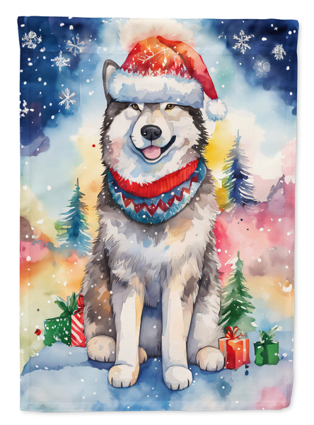 Alaskan Malamute Christmas House Flag - Darktower Media