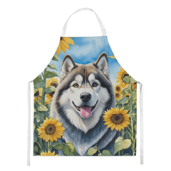 Alaskan Malamute in Sunflowers Apron - Darktower Media
