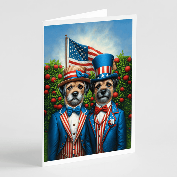 All American Border Terrier Greeting Cards Pack of 8 - Darktower Media