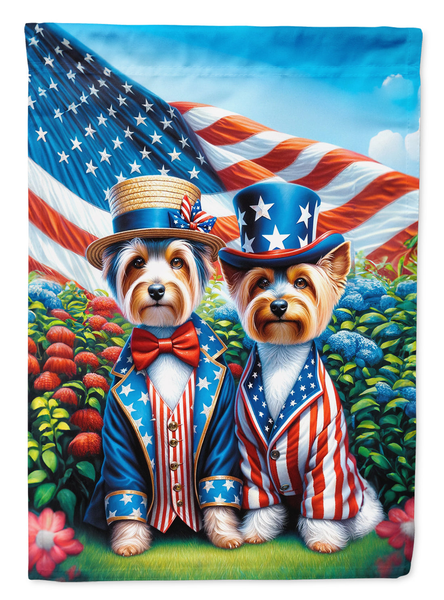 All American Silky Terrier House Flag - Darktower Media