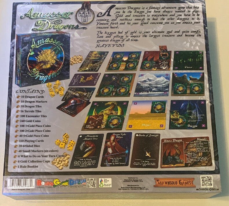 Amasser Dragons Fantasy Board Game Complete Euc Free Shipping - Darktower Media