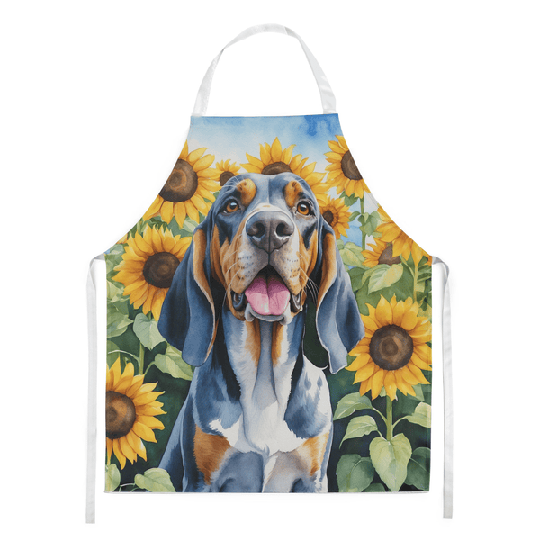 American English Coonhound in Sunflowers Apron - Darktower Media