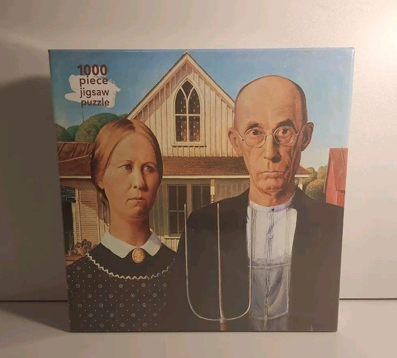 American Gothic by Grant Wood 1000 piece puzzle - Flame Tree Publishing UK - Darktower Media