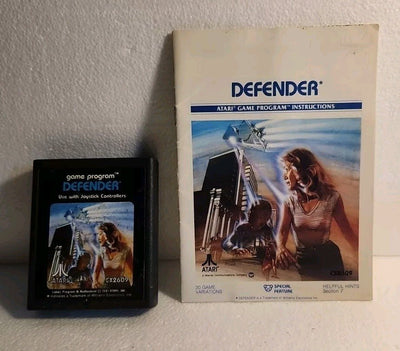 Atari 2600 Defender Cartridge with Manual VG r1s5 0638