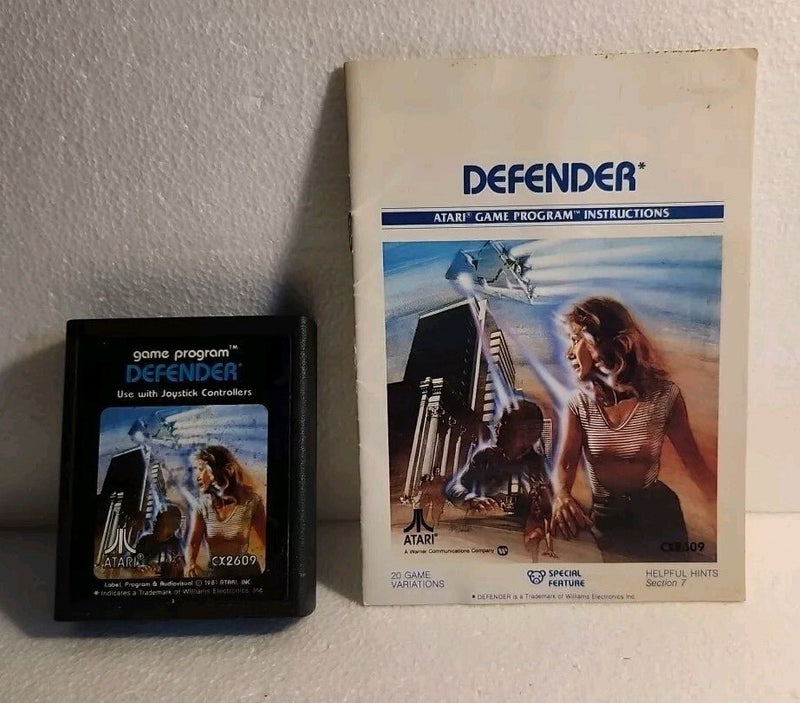 Atari 2600 Defender Cartridge with Manual VG r1s5 0638 - Darktower Media