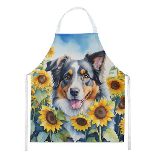 Australian Shepherd in Sunflowers Apron - Darktower Media