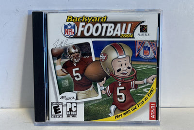 Backyard Football 2004 PC CD-ROM Jeff Garcia 49ers Cover Atari Win98 Me 2000 XP